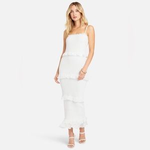 Bebe Georgette Smocked Midi Dress 🤍